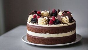 Homemade Chocolate And Vanilla Cake