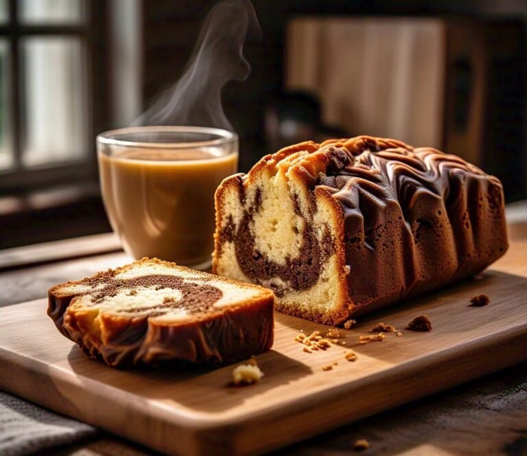 Slice Marble Pound Cake